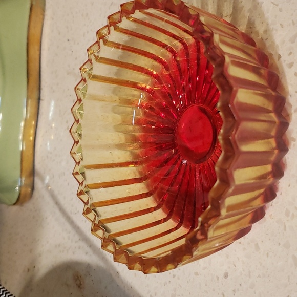 Adorable Art Deco glass powder dish with Lipstick holder - Picture 4 of 10